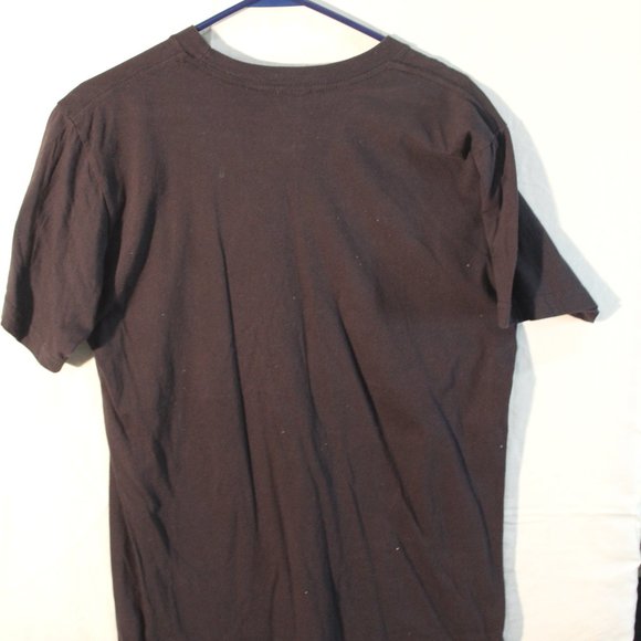 Red on Black Linocut Rockstar Games Logo Tee - Picture 3 of 4